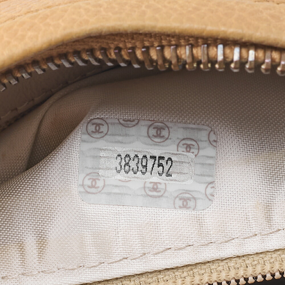 CHANEL Matelasse  Turnlock Chain Shoulder Logo Charm Caviarski Beige Gold-Tone Hardware, Pre-Owned