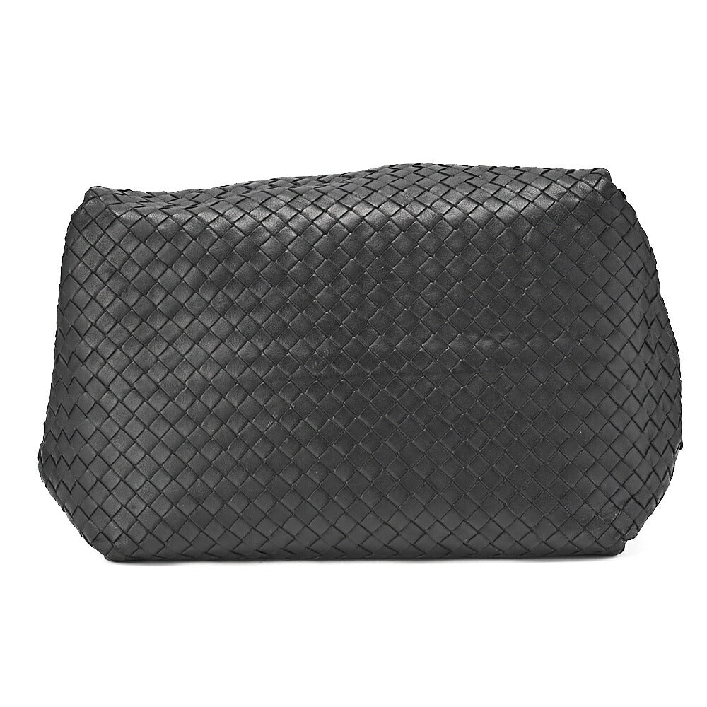 BOTTEGA VENETA Intrecciato Lambskin One Shoulder Back Black Black-Tone Hardware, Pre-Owned