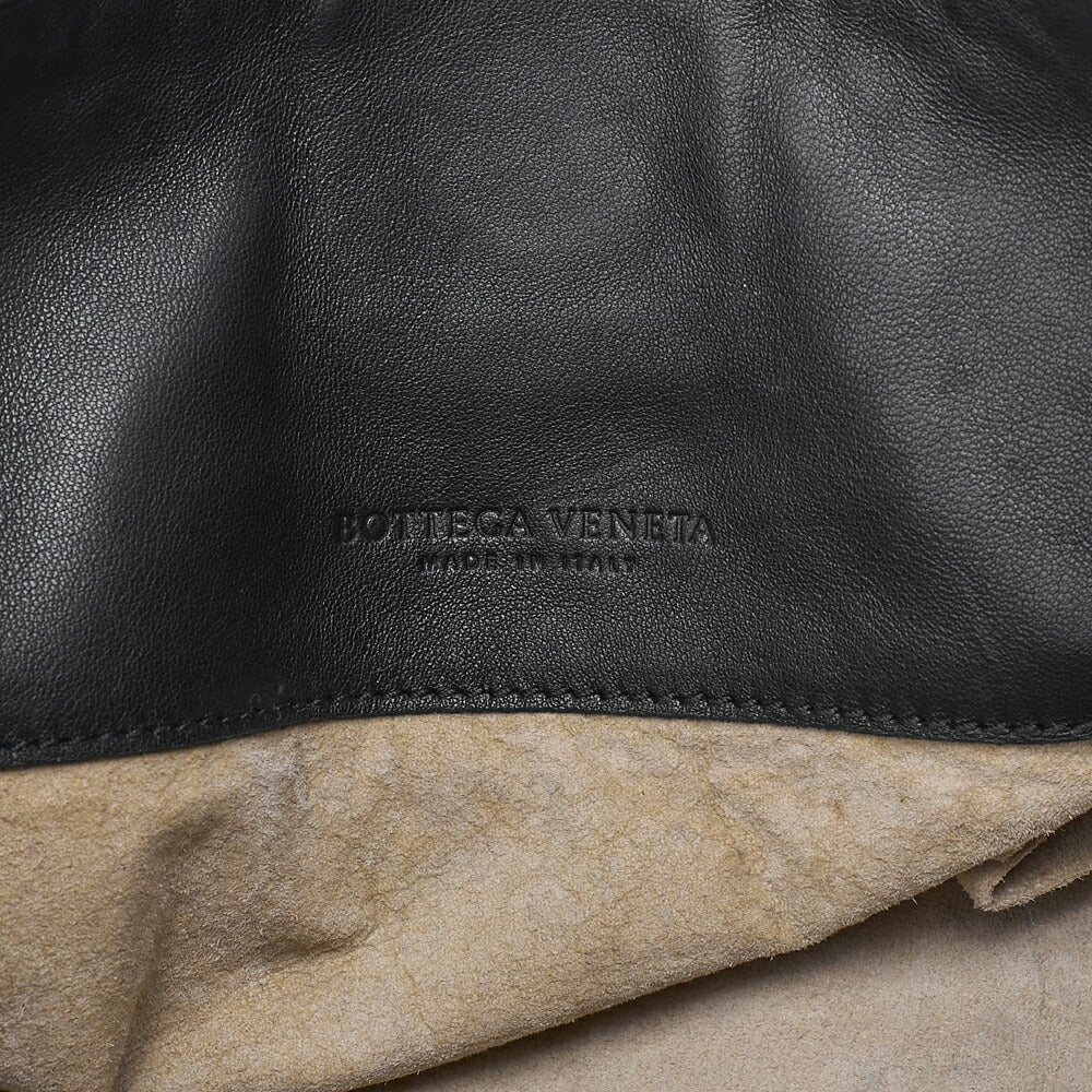 BOTTEGA VENETA Intrecciato Lambskin One Shoulder Back Black Black-Tone Hardware, Pre-Owned