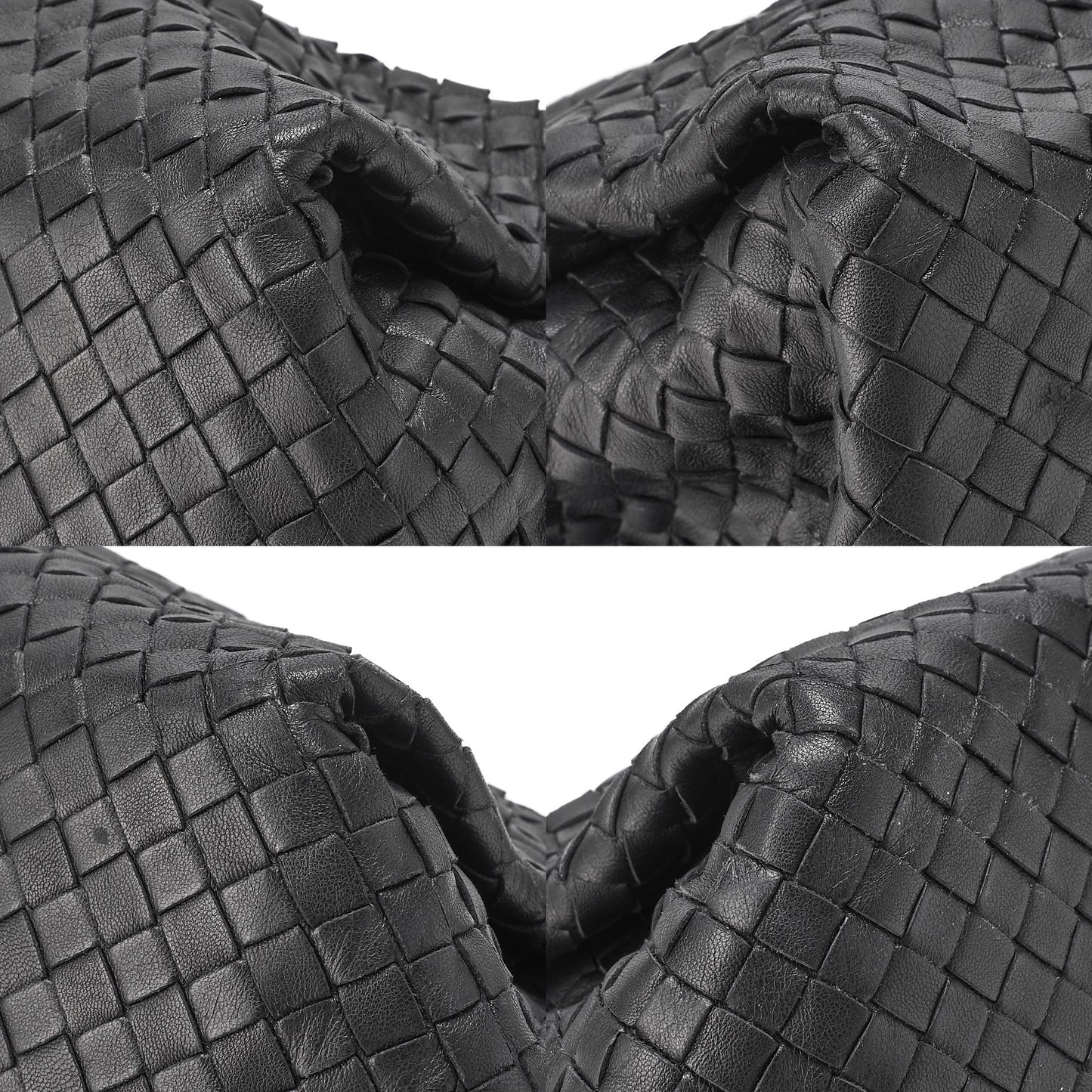 BOTTEGA VENETA Intrecciato Lambskin One Shoulder Back Black Black-Tone Hardware, Pre-Owned