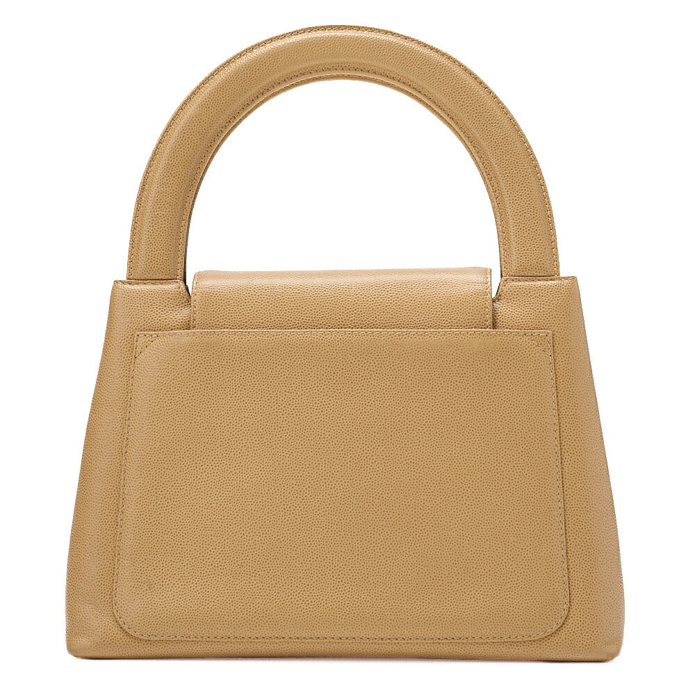 CHANEL Handbag Mini Kelly Shape Caviar Skin Beige Gold-Tone Hardware, Pre-Owned