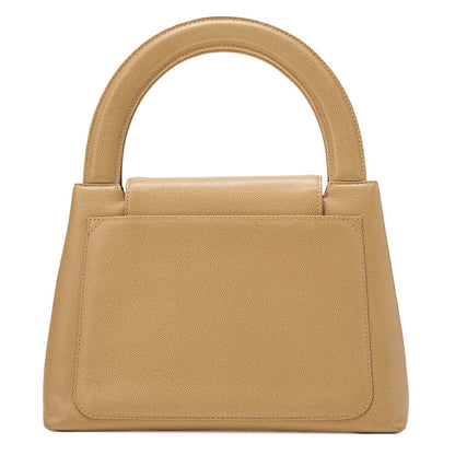 CHANEL Handbag Mini Kelly Shape Caviar Skin Beige Gold-Tone Hardware, Pre-Owned