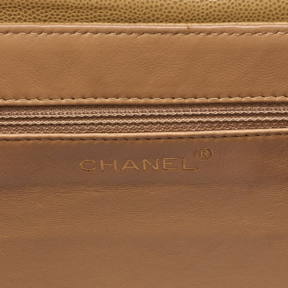 CHANEL Handbag Mini Kelly Shape Caviar Skin Beige Gold-Tone Hardware, Pre-Owned