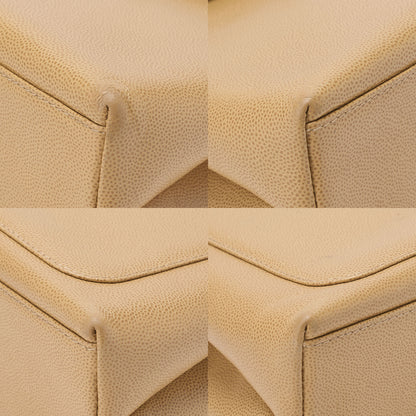 CHANEL Handbag Mini Kelly Shape Caviar Skin Beige Gold-Tone Hardware, Pre-Owned