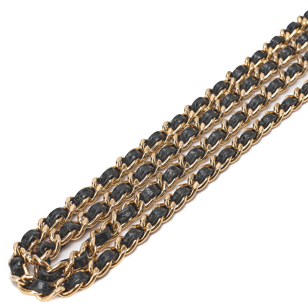 CHANEL Matelasse Chain Wallet Caviar Skin Black Gold -Tone Hardware, Pre-Owned