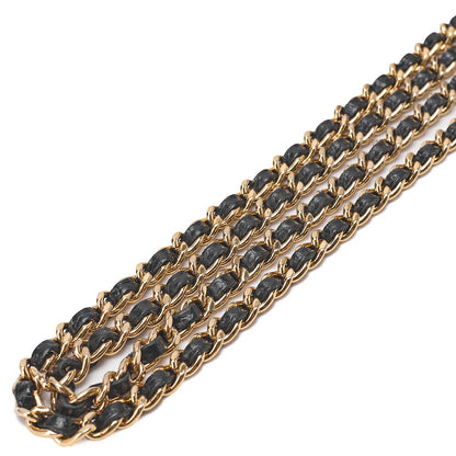 CHANEL Matelasse Chain Wallet Caviar Skin Black Gold -Tone Hardware, Pre-Owned