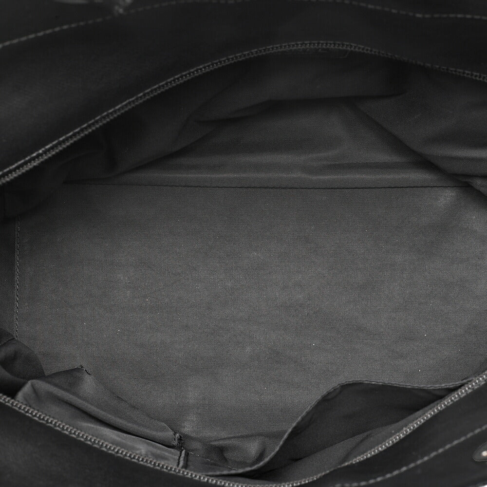 CHANEL Tote Bag Coated Canvas Paris Biarritz GM Coco Charm Black Silver-Tone Hardware, Pre-Owned