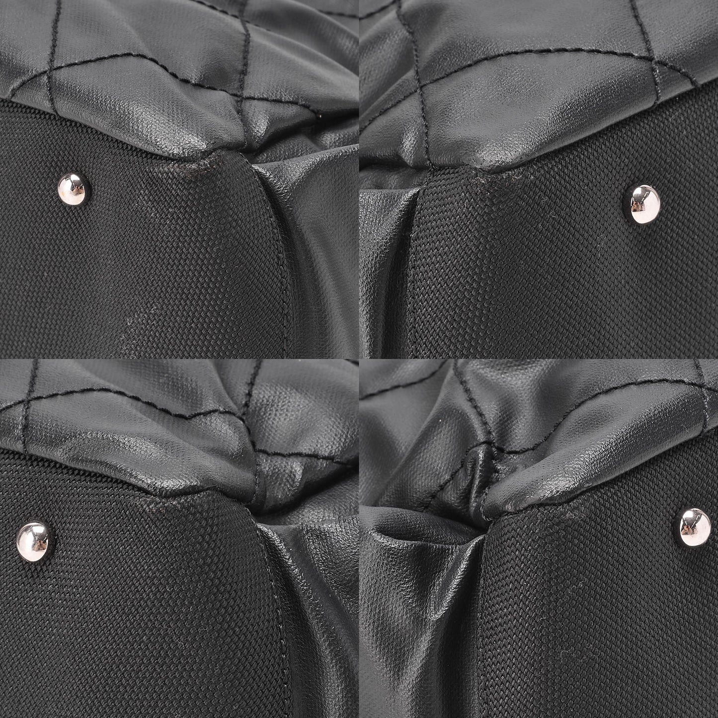 CHANEL Tote Bag Coated Canvas Paris Biarritz GM Coco Charm Black Silver-Tone Hardware, Pre-Owned