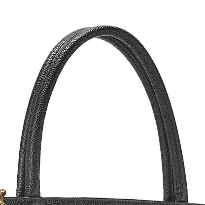 CHANEL Matelasse Reprint Tote Caviar Skin Black Gold-Tone Hardware, Pre-Owned