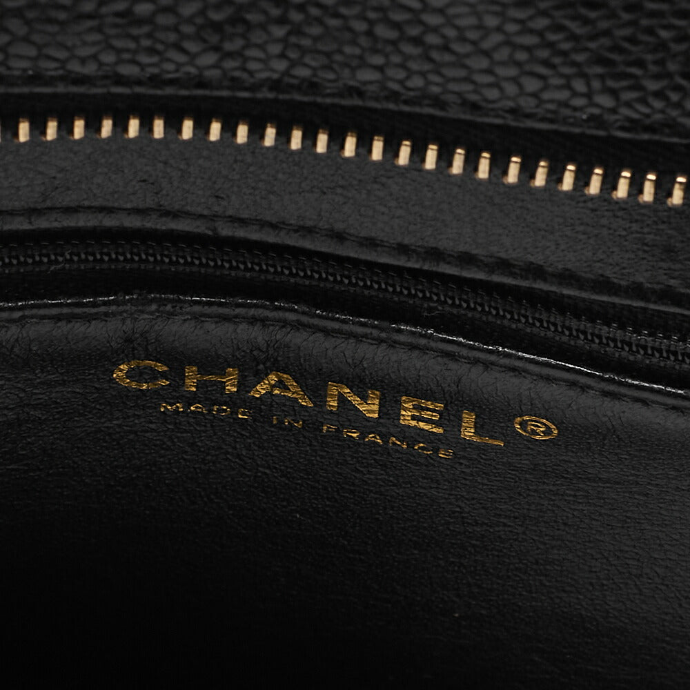 CHANEL Matelasse Reprint Tote Caviar Skin Black Gold-Tone Hardware, Pre-Owned