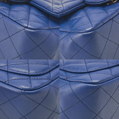 CHANEL Chain Shoulder Bag Mini Matelasse 18cm Lambskin Blue Gold-Tone Hardware, Pre-Owned