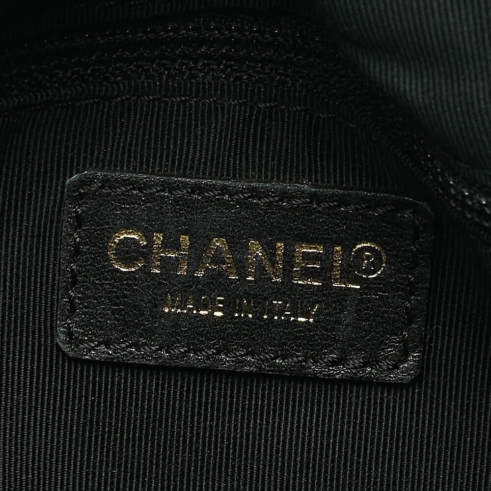 CHANEL Matelasse Wood Pattern Handbag Lambskin Black Gold-Tone Hardware, Pre-Owned