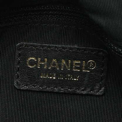 CHANEL Matelasse Wood Pattern Handbag Lambskin Black Gold-Tone Hardware, Pre-Owned