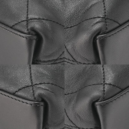 CHANEL Matelasse Wood Pattern Handbag Lambskin Black Gold-Tone Hardware, Pre-Owned