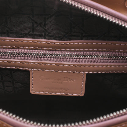 Dior Lady Dior Canage Handbag Large Size Enamel Silver -Tone Hardware, Pre-Owned