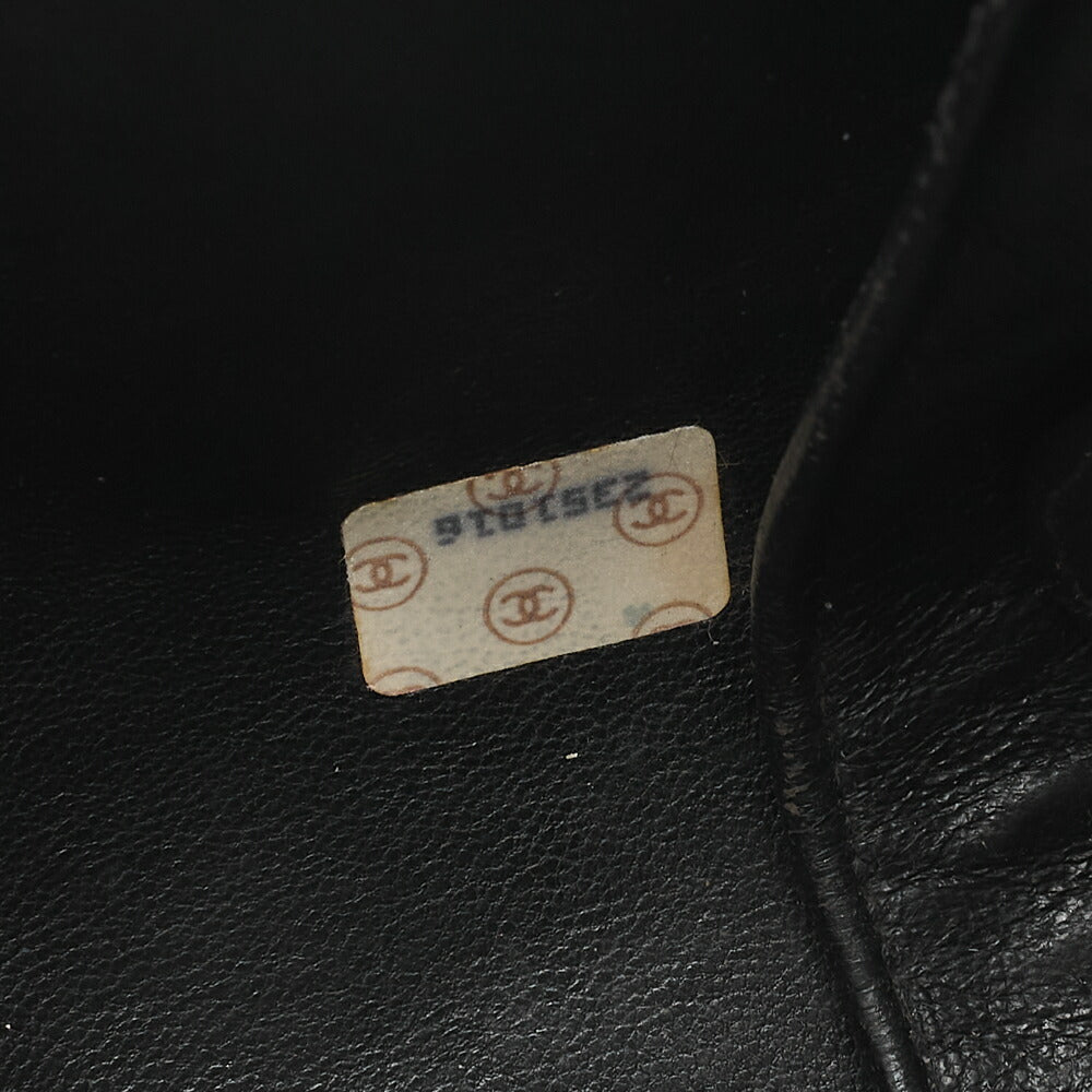 CHANEL Handbag Matelasse Round Flap One Shoulder Bag Single Lambskin Black Gold-Tone Hardware, Pre-Owned