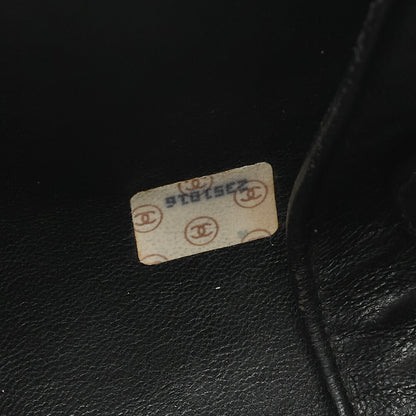 CHANEL Handbag Matelasse Round Flap One Shoulder Bag Single Lambskin Black Gold-Tone Hardware, Pre-Owned