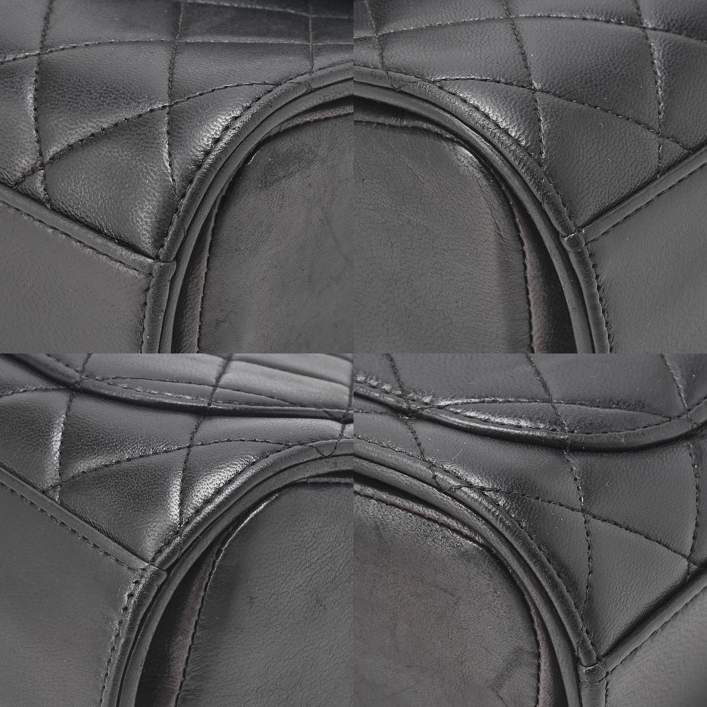 CHANEL Handbag Matelasse Round Flap One Shoulder Bag Single Lambskin Black Gold-Tone Hardware, Pre-Owned