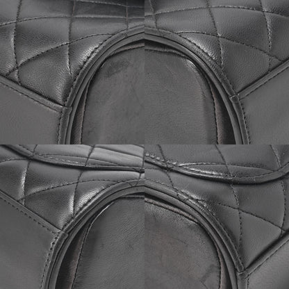 CHANEL Handbag Matelasse Round Flap One Shoulder Bag Single Lambskin Black Gold-Tone Hardware, Pre-Owned