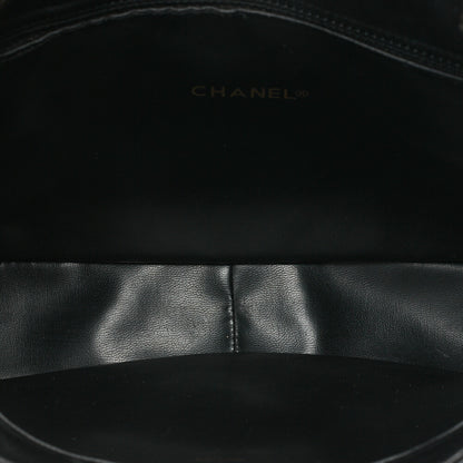 CHANEL Shoulder Bag Pull Charm Double Chain Shoulder Lambskin Black Gold-Tone Hardware, Pre-Owned