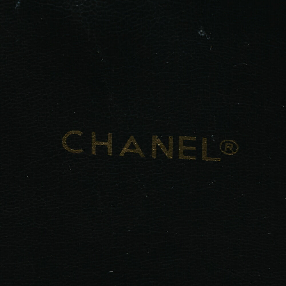 CHANEL Shoulder Bag Pull Charm Double Chain Shoulder Lambskin Black Gold-Tone Hardware, Pre-Owned