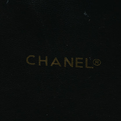 CHANEL Shoulder Bag Pull Charm Double Chain Shoulder Lambskin Black Gold-Tone Hardware, Pre-Owned