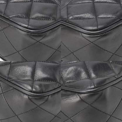 CHANEL Shoulder Bag Pull Charm Double Chain Shoulder Lambskin Black Gold-Tone Hardware, Pre-Owned