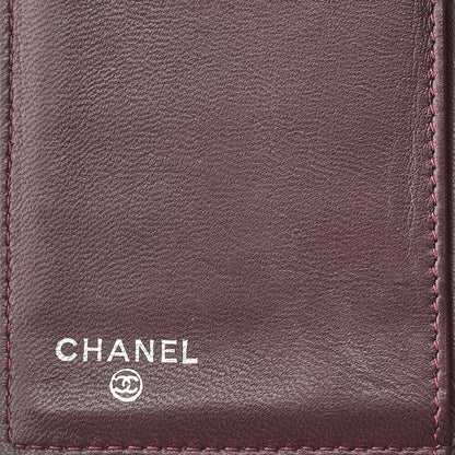 CHANEL Matelasse Tri-Fold Wallet Lambskin Black Gold-Tone Hardware, Pre-Owned