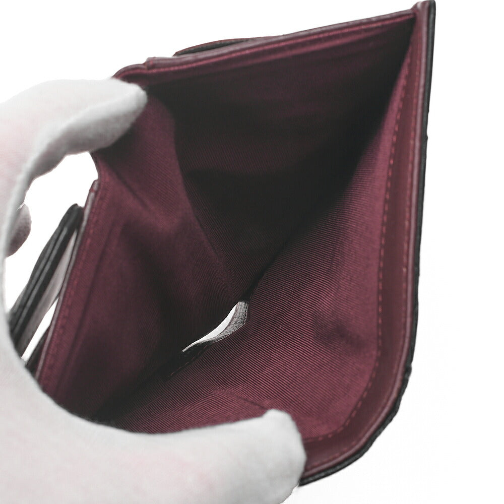 CHANEL Matelasse Tri-Fold Wallet Lambskin Black Gold-Tone Hardware, Pre-Owned