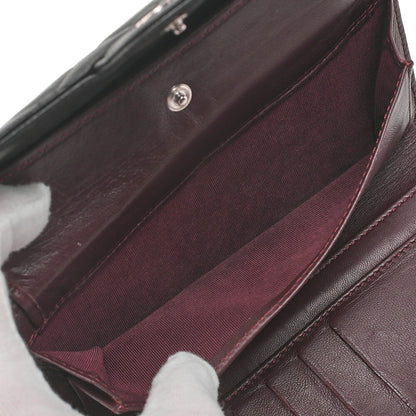 CHANEL Matelasse Tri-Fold Wallet Lambskin Black Gold-Tone Hardware, Pre-Owned