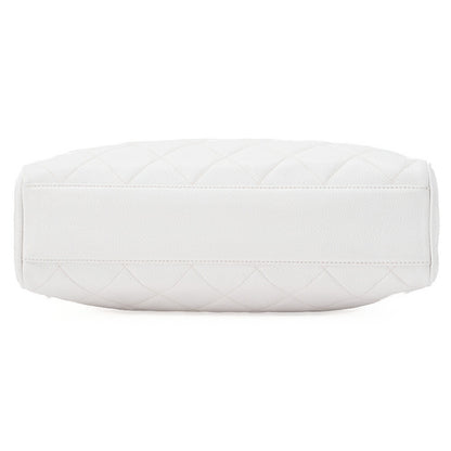 CHANEL Caviar Skin Cocomark Ball Charm Chain Shoulder White Gold -Tone Hardware, Pre-Owned