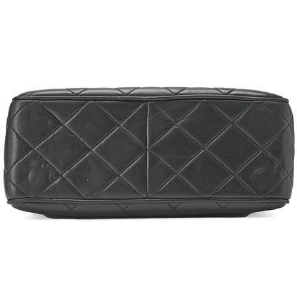 CHANEL Lambskin Matelasse Deca Coco Single Chain Shoulder Black Gold -Tone Hardware, Pre-Owned