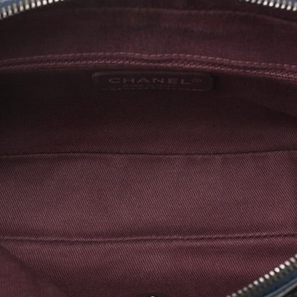 CHANEL Vintage Calf Matelasse Single Chain Shoulder Navy Silver-Tone Hardware, Pre-Owned