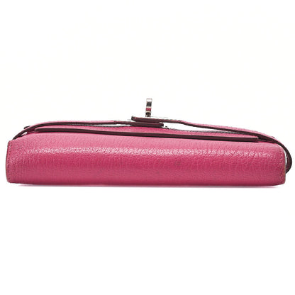 HERMES Kelly Wallet 3-Fold Long Wallet Chevre Rose Pink Silver-Tone Hardware, Pre-Owned