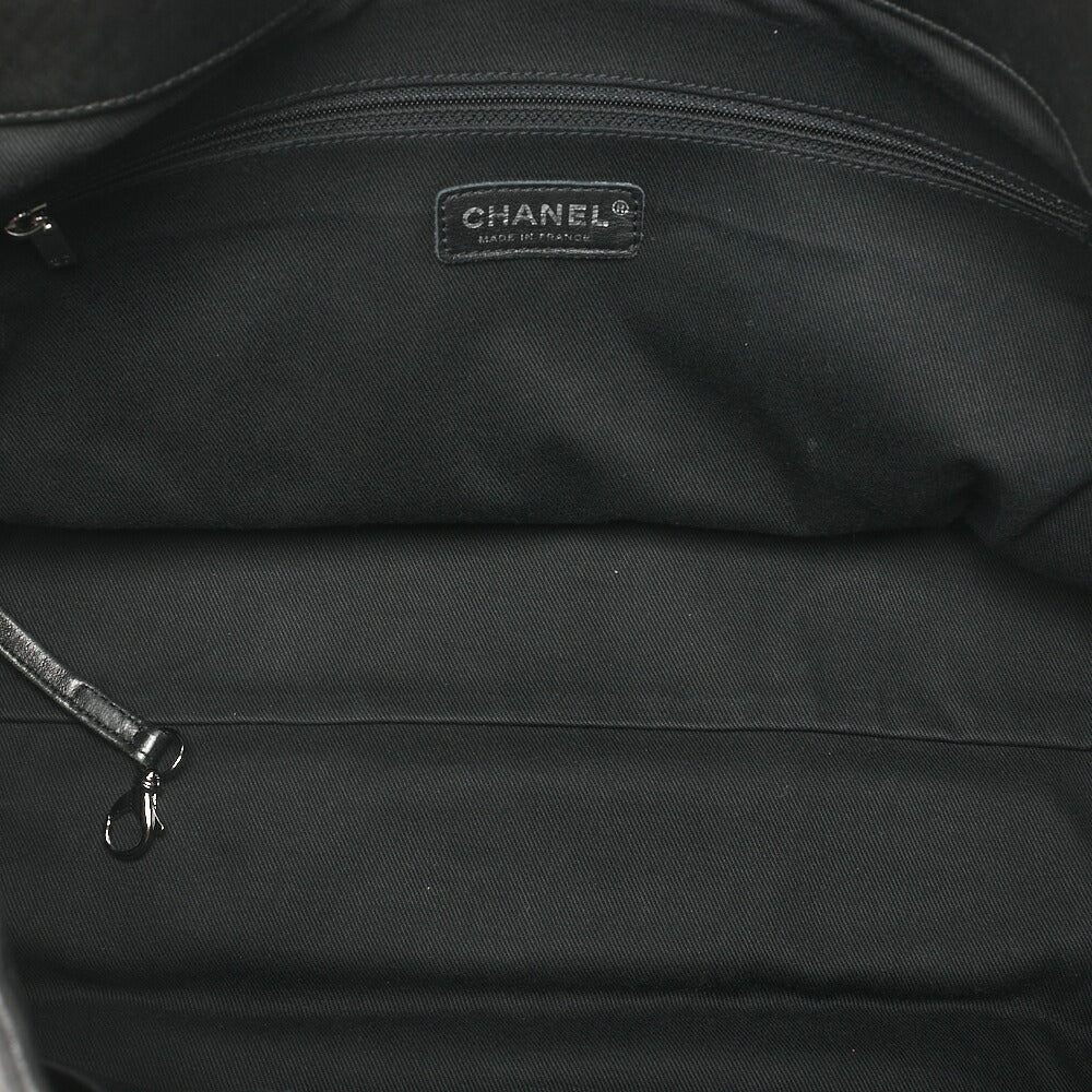 CHANEL Lambskin Matelasse 2.55 Lock Handbag Black Silver -Tone Hardware, Pre-Owned