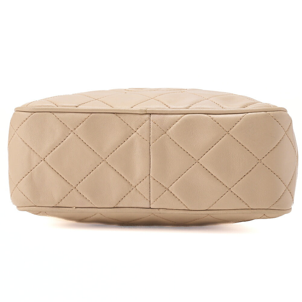 CHANEL Matelasse Coco Mark with Fringe Chain Shoulder Lambskin Ivory Gold-Tone Hardware, Pre-Owned