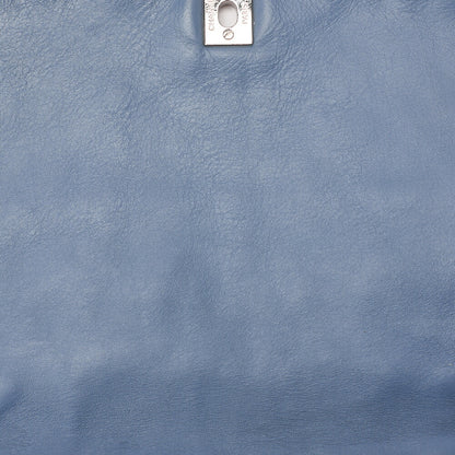 CHANEL Lambskin Matelasse Round Flap Single Chain Shoulder Bag Sky Blue Silver-Tone Hardware, Pre-Owned