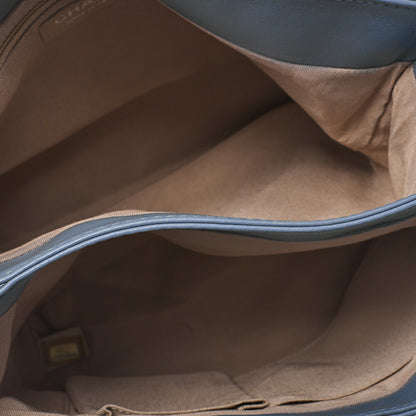 CHANEL Lambskin Matelasse Round Flap Single Chain Shoulder Bag Sky Blue Silver-Tone Hardware, Pre-Owned