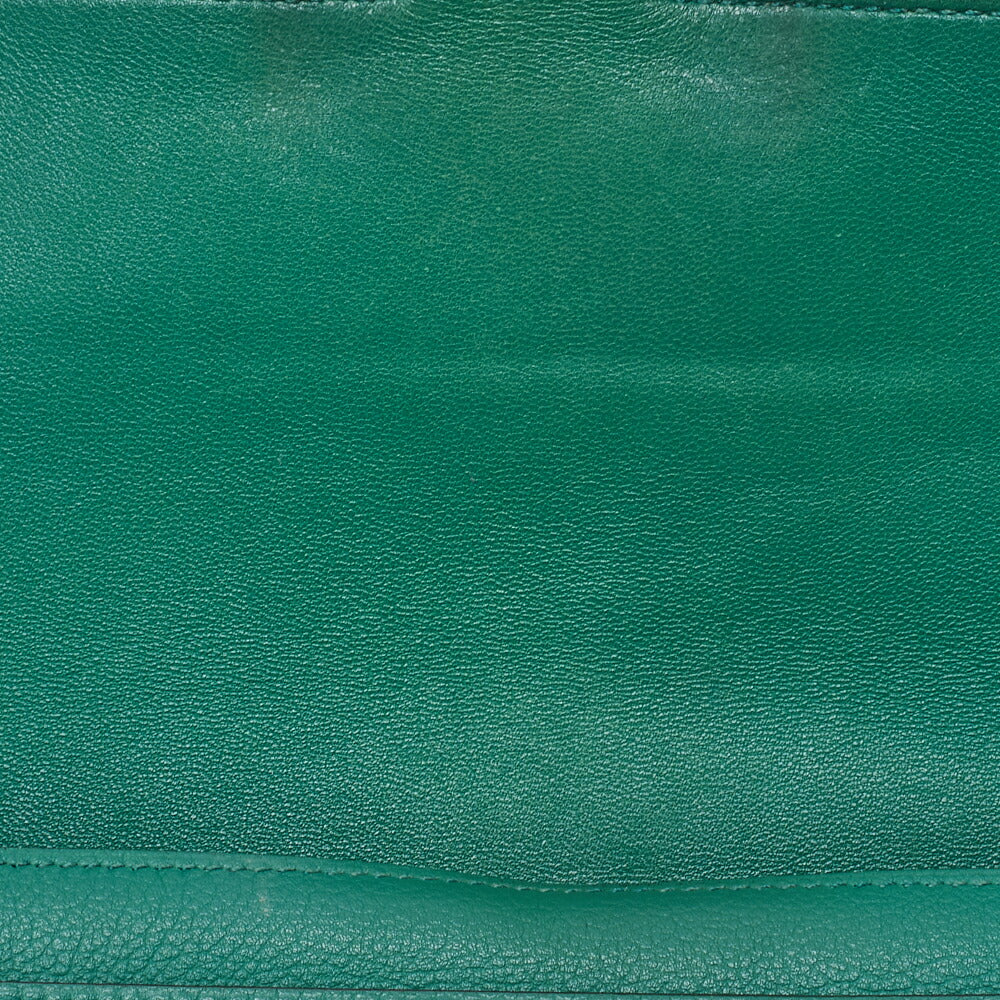 HERMES Constance Long Bi-fold Wallet Swift Green Silver-Tone Hardware, Pre-Owned