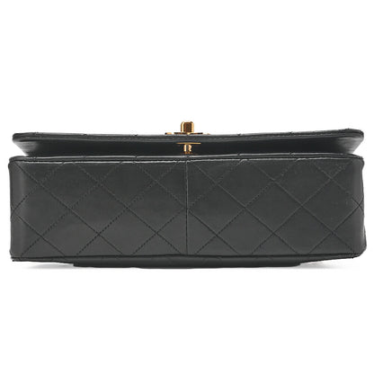 CHANEL Lambskin Matelasse  Full Flap 23cm Chain Shoulder Black Gold -Tone Hardware, Pre-Owned