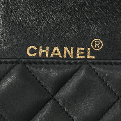 CHANEL Lambskin Matelasse  Full Flap 23cm Chain Shoulder Black Gold -Tone Hardware, Pre-Owned