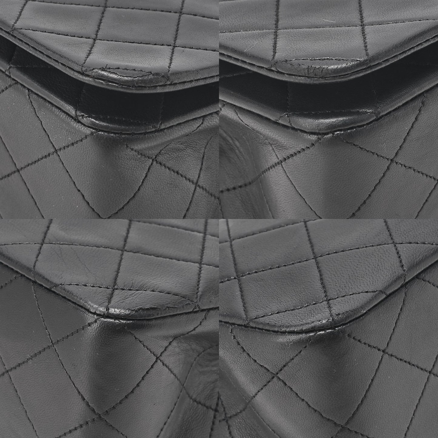 CHANEL Lambskin Matelasse  Full Flap 23cm Chain Shoulder Black Gold -Tone Hardware, Pre-Owned