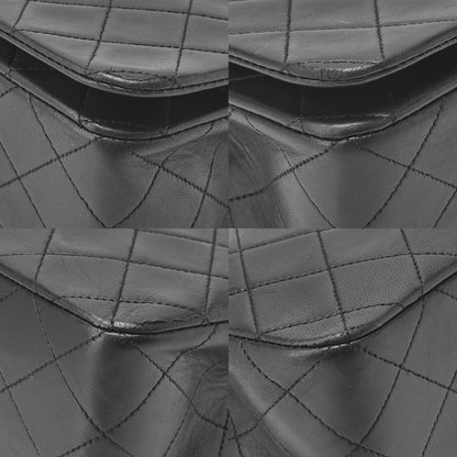 CHANEL Lambskin Matelasse  Full Flap 23cm Chain Shoulder Black Gold -Tone Hardware, Pre-Owned