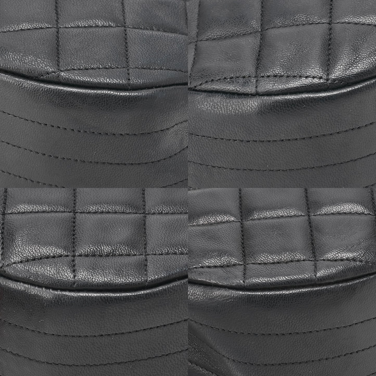 CHANEL Lambskin Matelasse Round Push Lock Chain Shoulder Black Gold-Tone Hardware, Pre-Owned