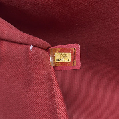 CHANEL Chain Tote Bag Deauville MM Canvas Pink Silver-Tone Hardware, Pre-Owned