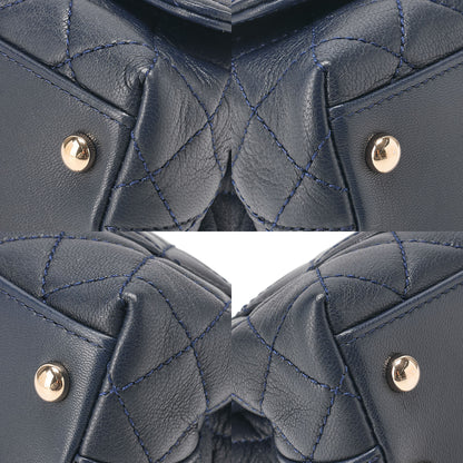 CHANEL Shoulder Bag Matlasse Coco Handle Le XXS Lambskin 2WAY Handbag Navy x Rainbow Color Gold-Tone Hardware, Pre-Owned