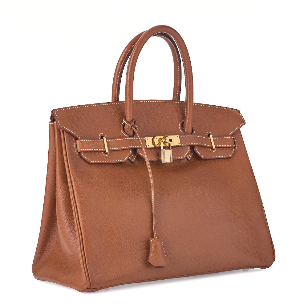 HERMES Birkin 35 Handbag Kushbel Gold-Tone Hardware, Pre-Owned