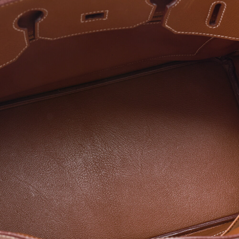 HERMES Birkin 35 Handbag Kushbel Gold-Tone Hardware, Pre-Owned