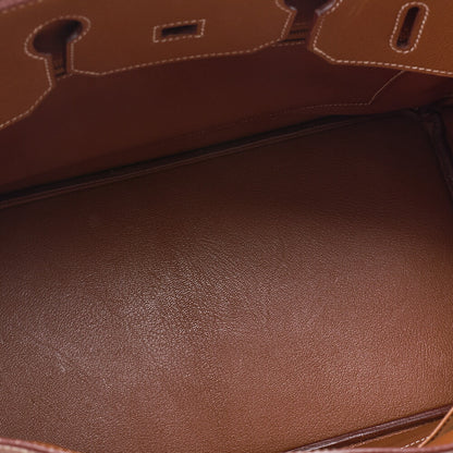 HERMES Birkin 35 Handbag Kushbel Gold-Tone Hardware, Pre-Owned