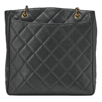 CHANEL Matelasse Turnlock Big Coco W Chain Shoulder Caviar Skin Black Gold-Tone Hardware, Pre-Owned